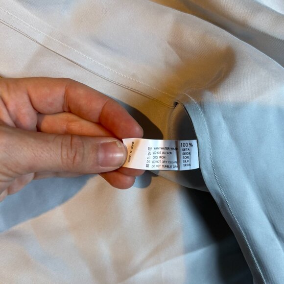 100% Baby Blue Chic Silk Midi Dress - Picture 7 of 7